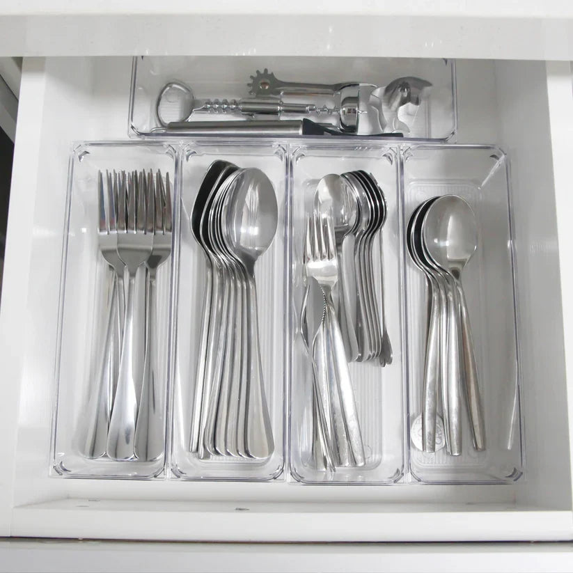 7-Piece Clear Acrylic Drawer Organizer Set