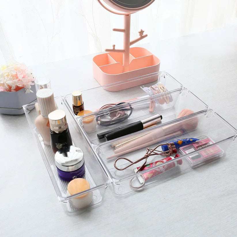 7-Piece Clear Acrylic Drawer Organizer Set