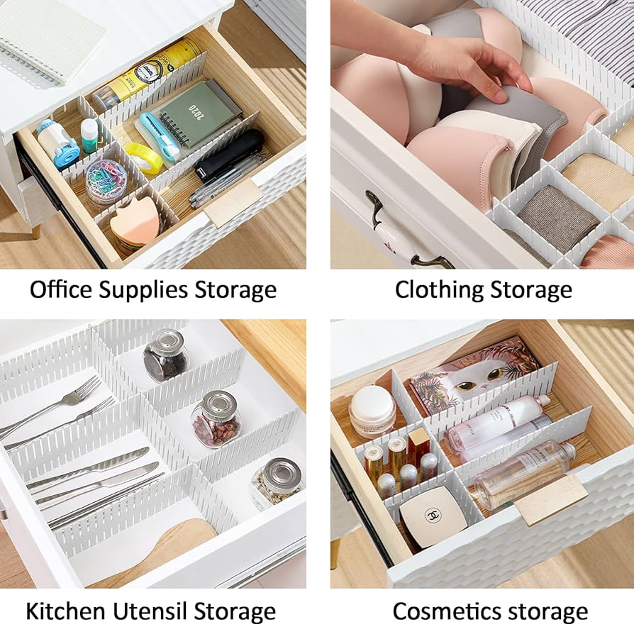 7-Piece Clear Acrylic Drawer Organizer Set