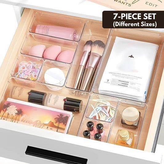 7-Piece Clear Acrylic Drawer Organizer Set